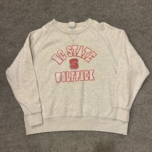 NC State University Wolfpack College Center Logo Spell Out Sweatshirt Adult 2XL